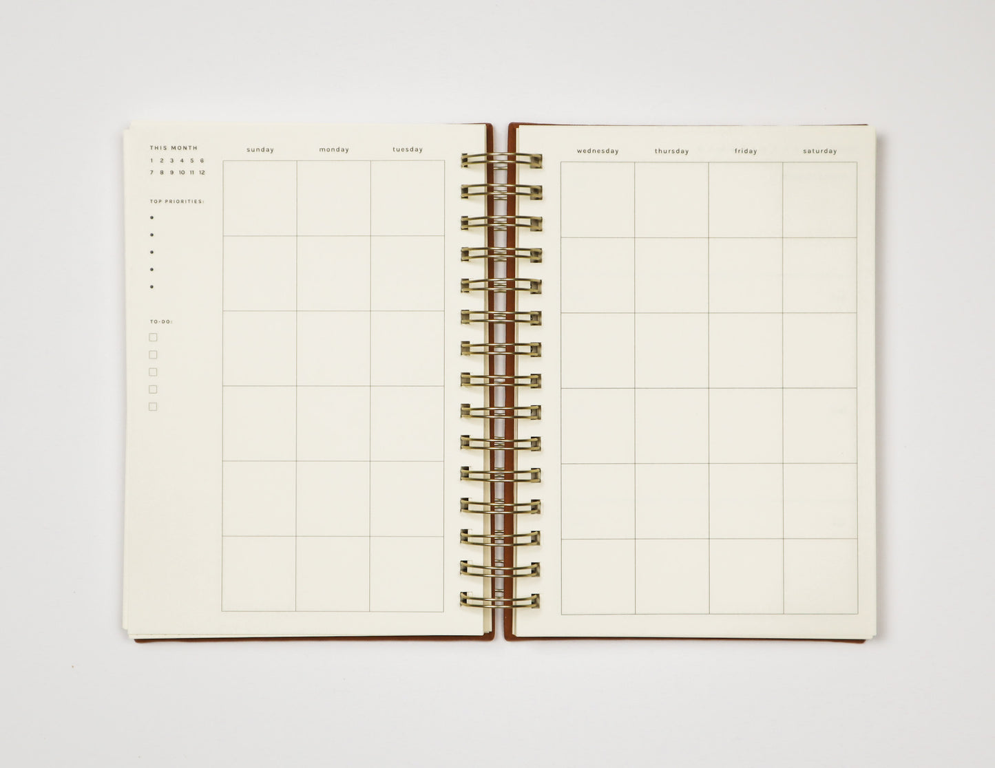 Undated Weekly Planner in Terracotta