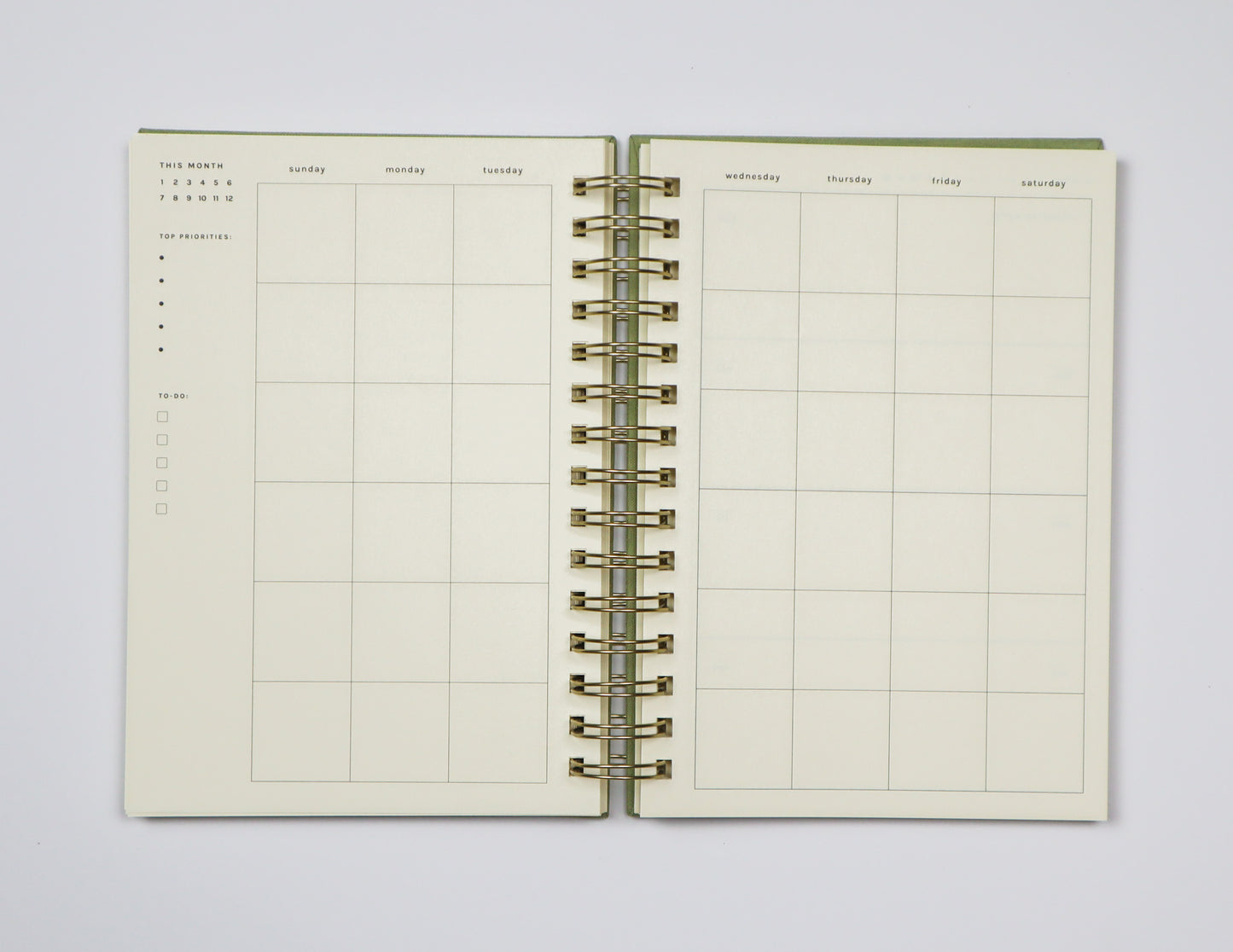 Undated Weekly Planner in Sage