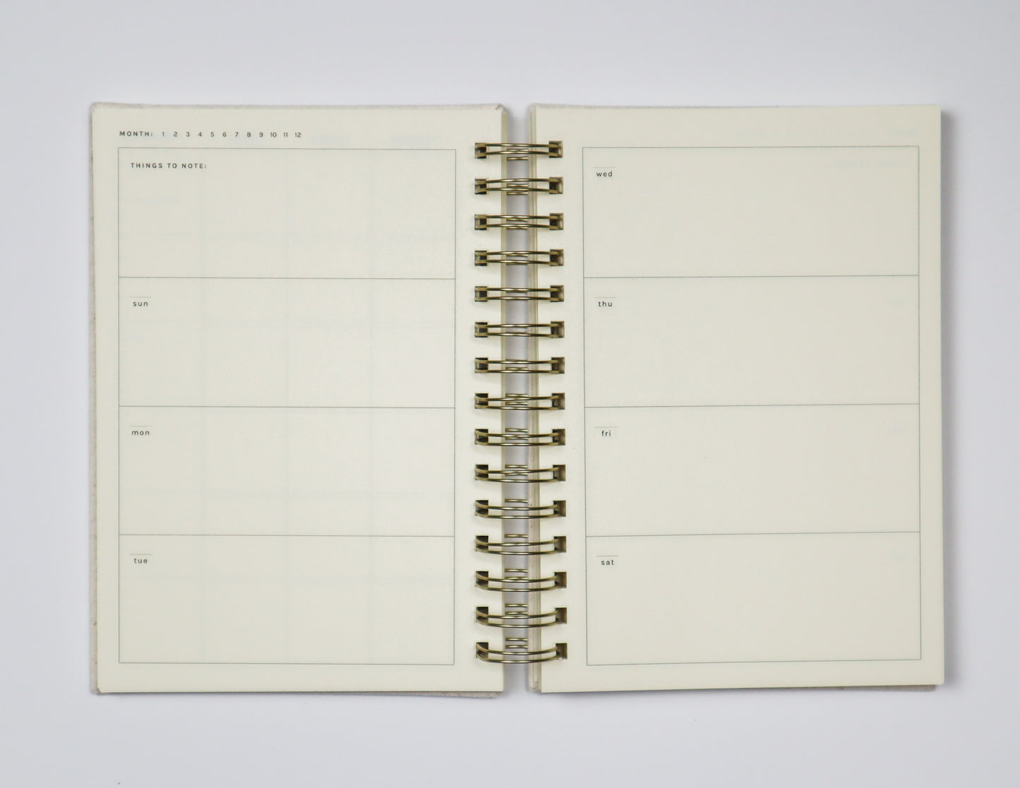 Undated Weekly Planner in Cream