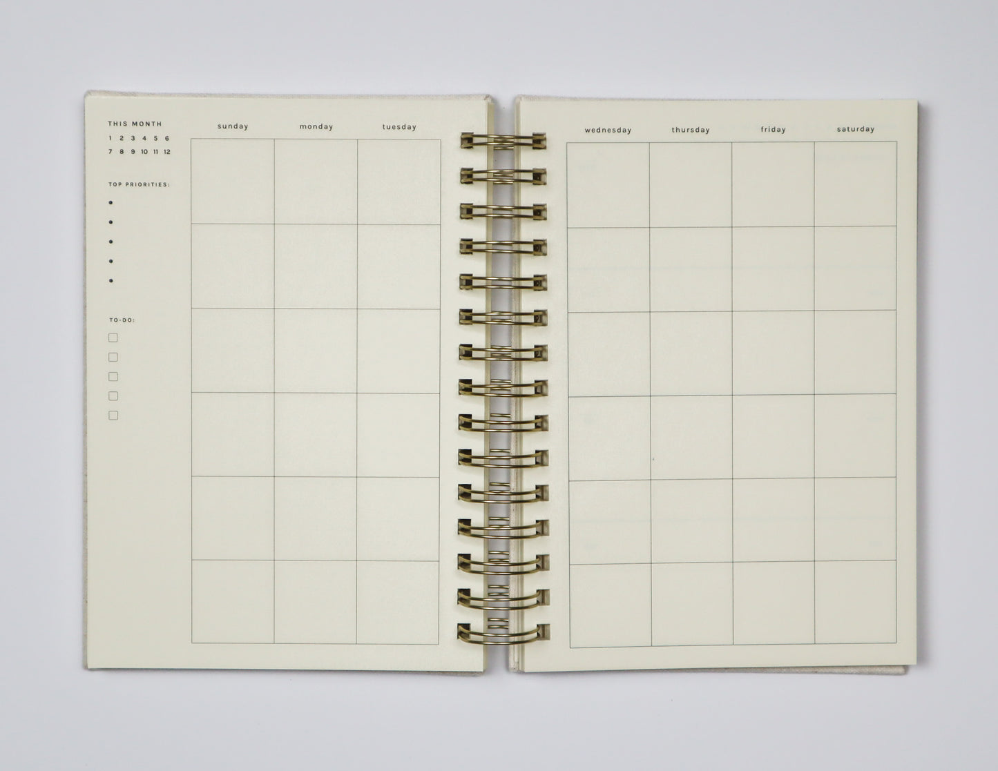 Undated Weekly Planner in Cream