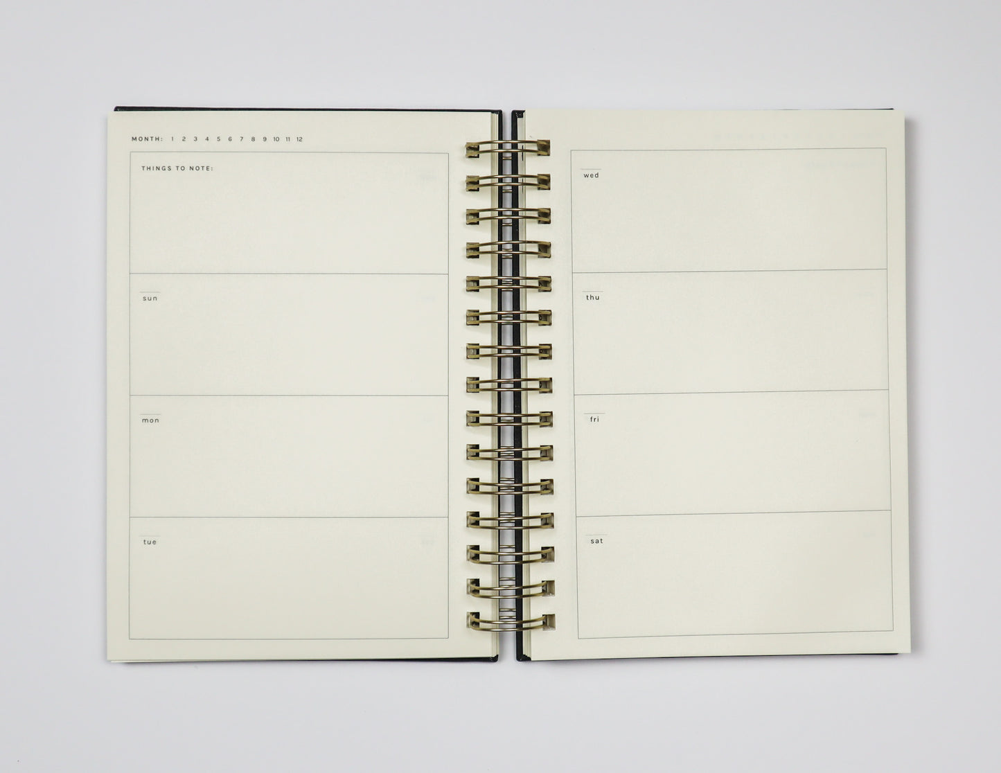 Undated Weekly Planner in Charcoal
