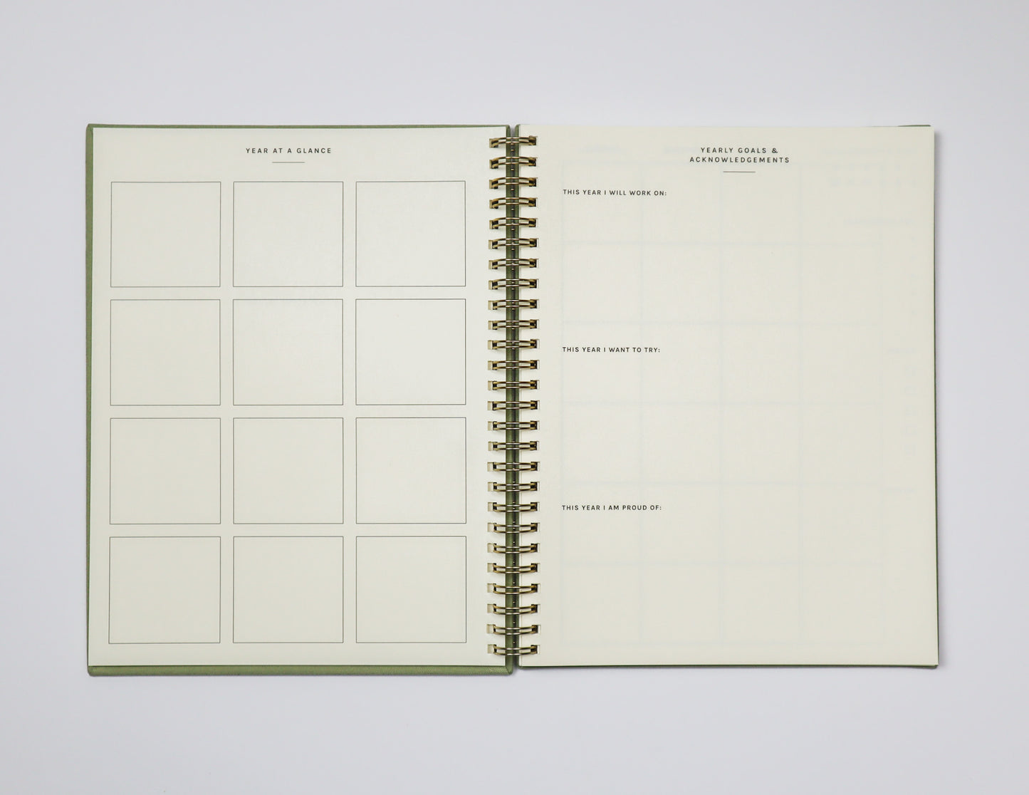 Undated Monthly Planner in Sage