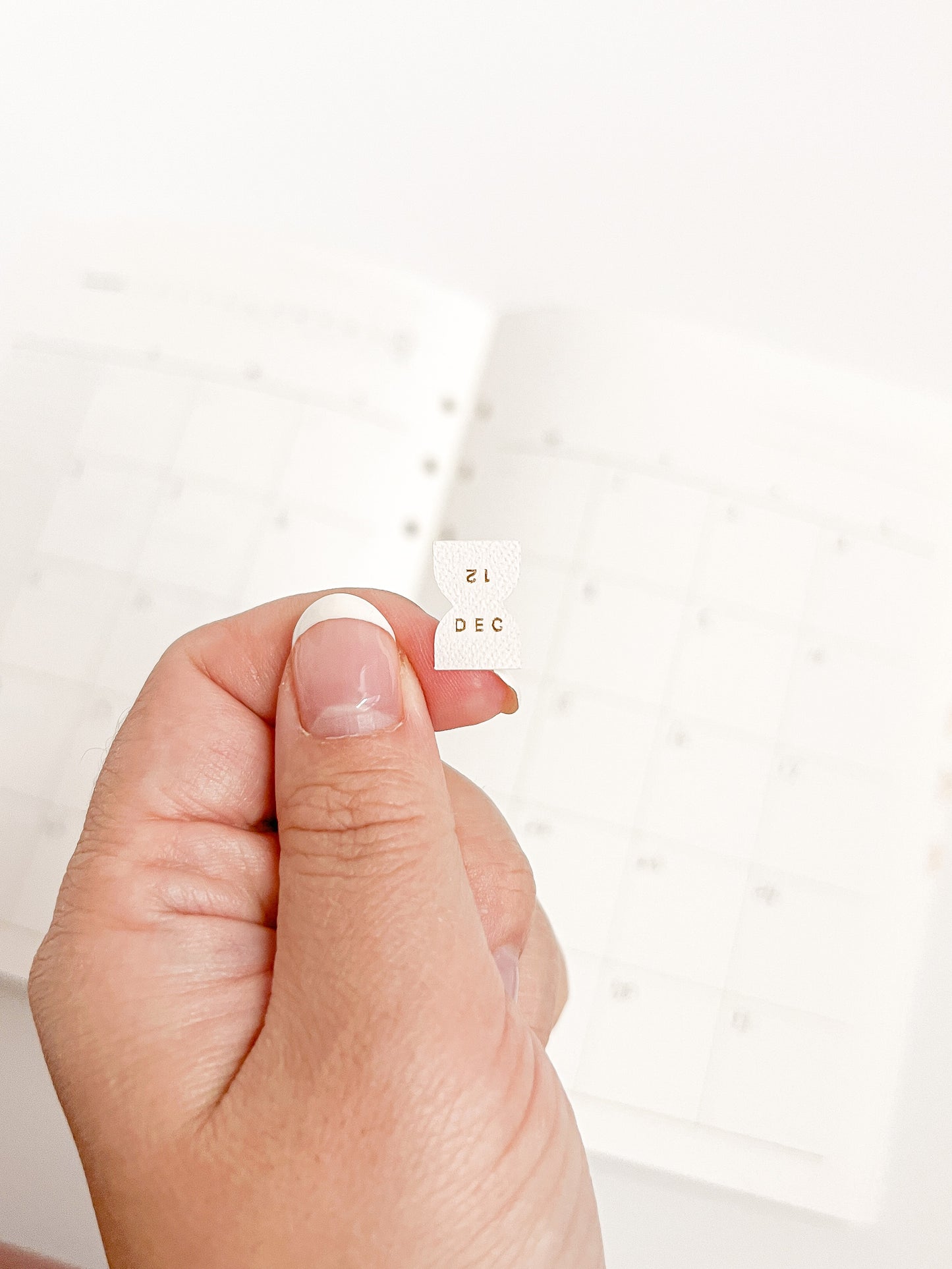 Textured Planner Monthly Tabs with Gold Foil Lettering