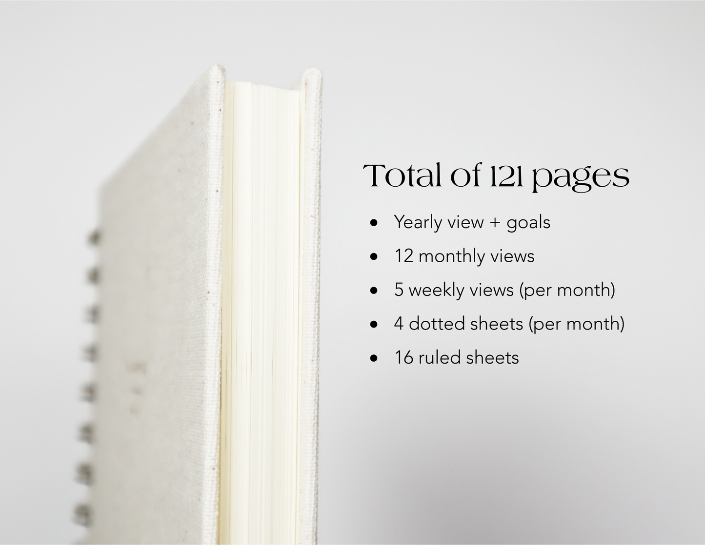 Undated Weekly Planner in Cream