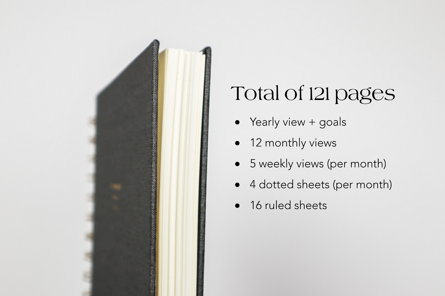 Undated Weekly Planner in Charcoal