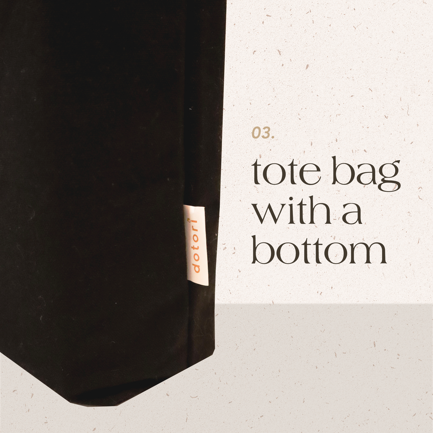 C'est La Vie Canvas Tote Bag with Pocket (Black)