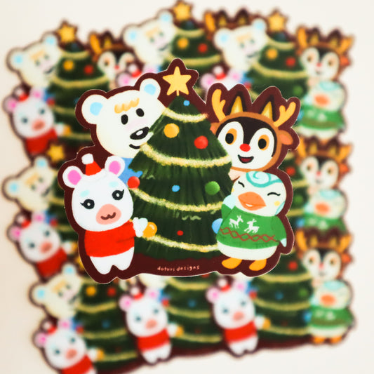 Festive Holiday Animal Crossing Sticker