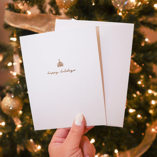 Gold-foiled Happy Holiday Card