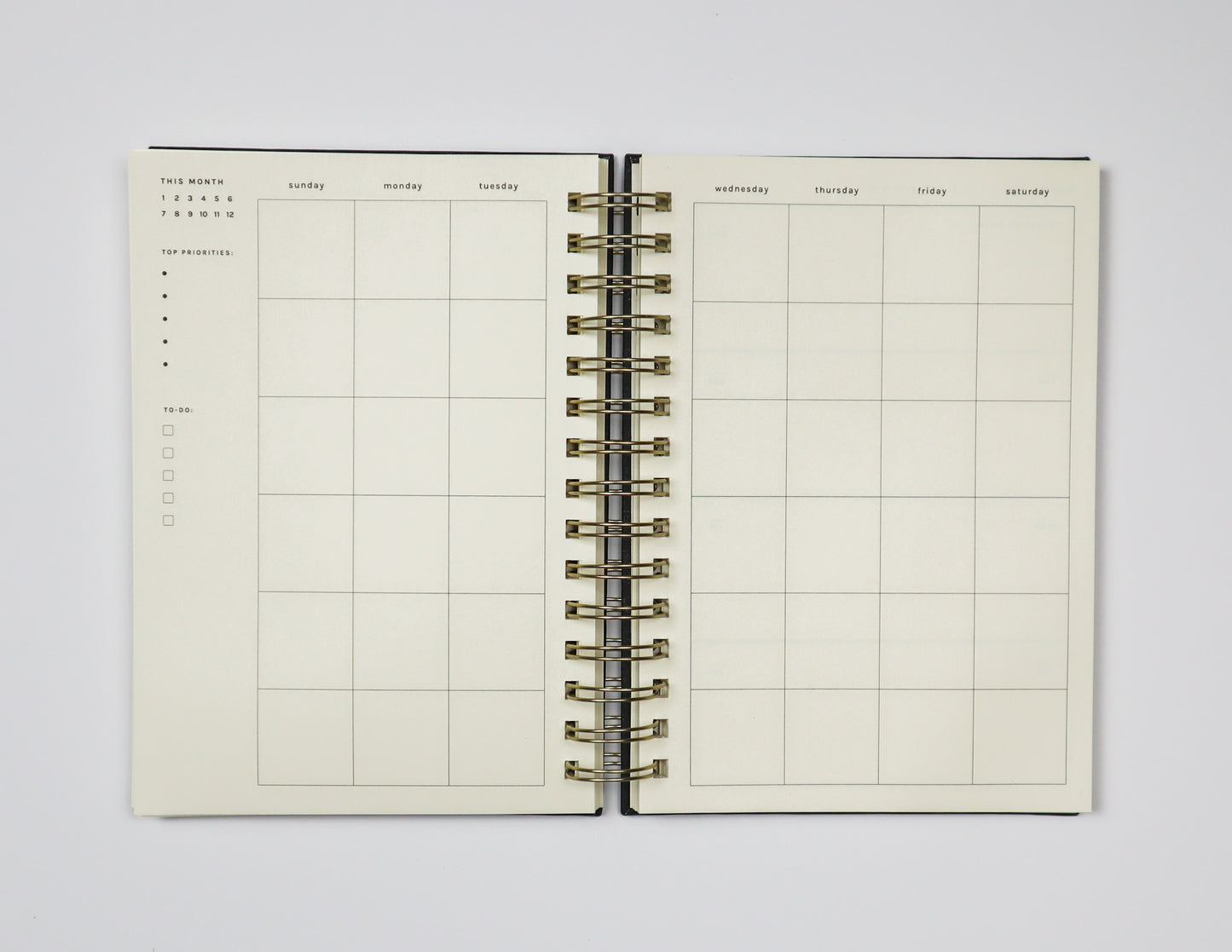 Undated Weekly Planner in Charcoal