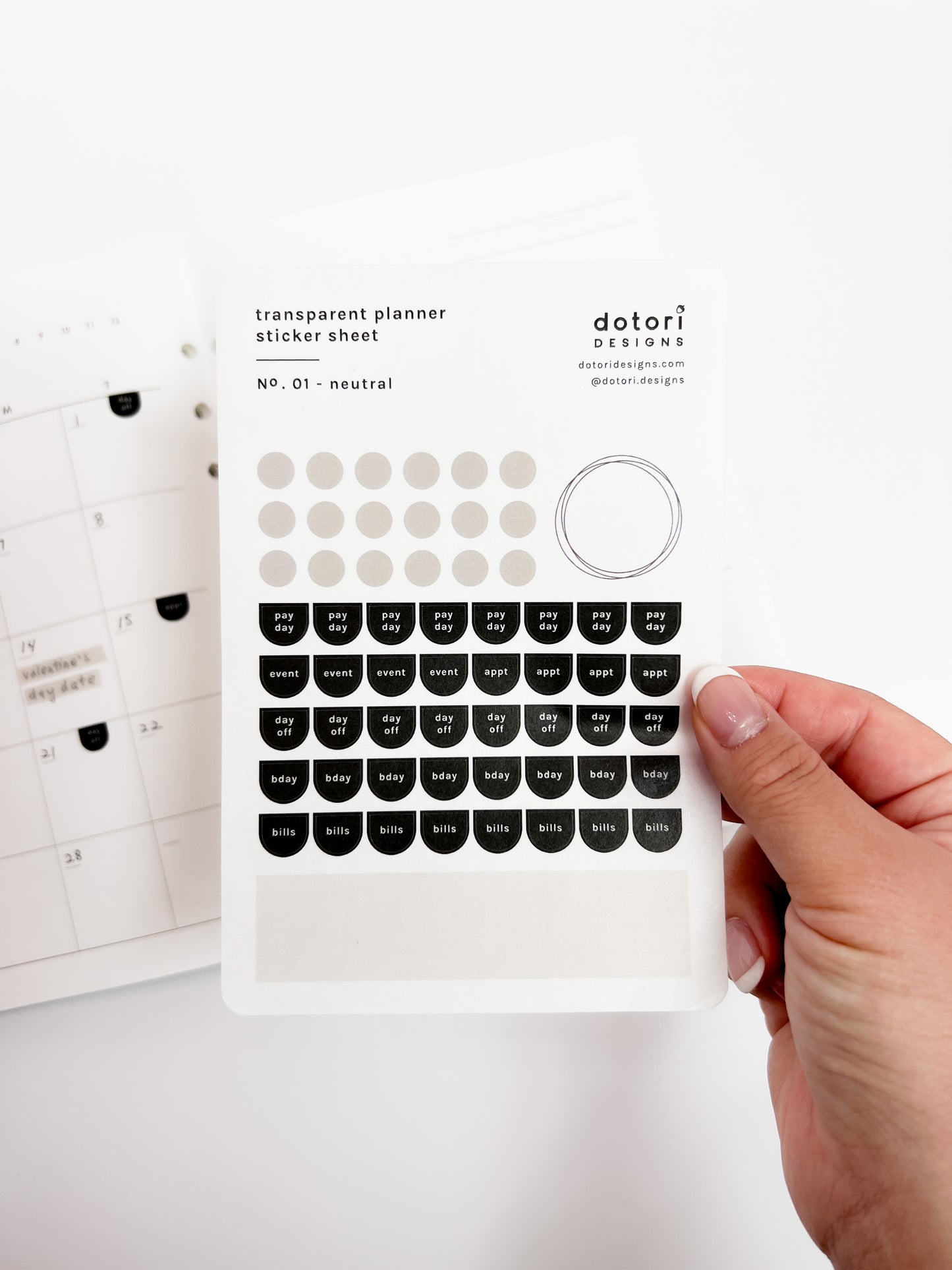Planner Washi Material Sticker Sheet – dotori designs